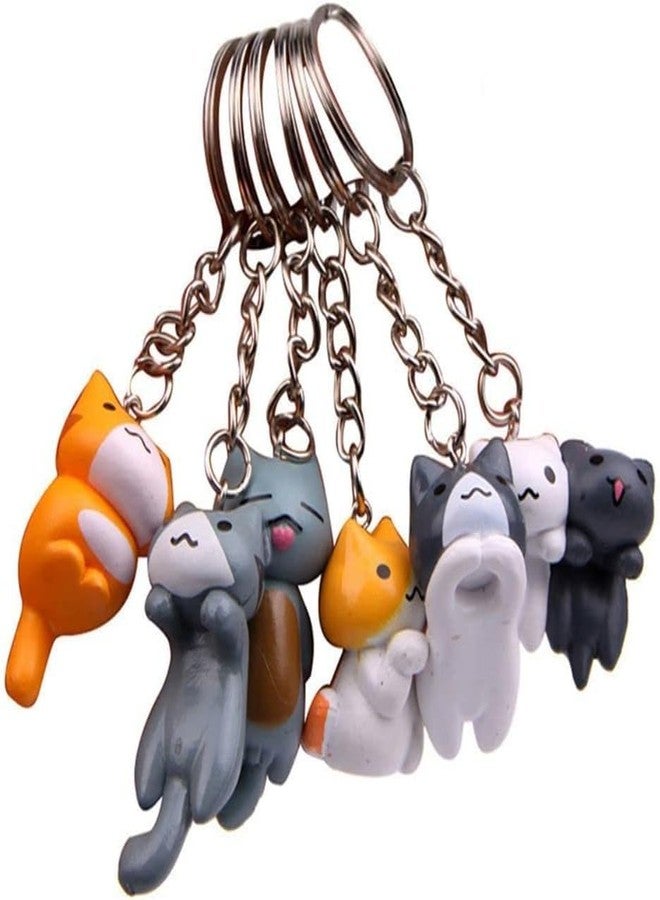YSSZAM 1Pc Kitten Key Chain Couple Gift Fashion Lucky Cat Keychain Random Style Pendent Charm PVC Key Ring Cartoon Bag Pendant Women's Keyrings and Keychains - Image 1